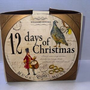 🎄🎄🎄NIB William Sonoma 12 days of Christmas Mugs Set of 4